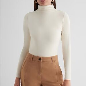 Express Body Contour Cozy Mock Neck Long Sleeve Cropped Top